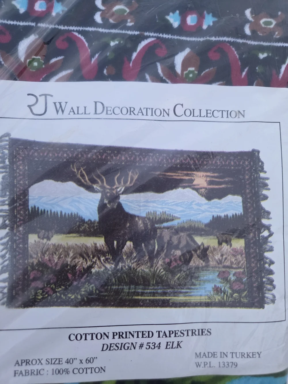 Cotton Tapestry Throw - Multicolor Elk Design